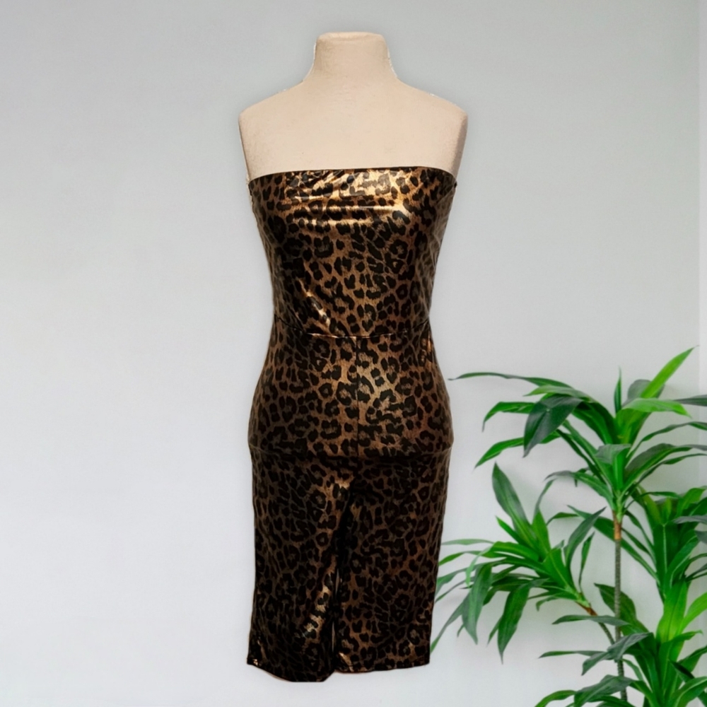 Strapless Leopard Romper